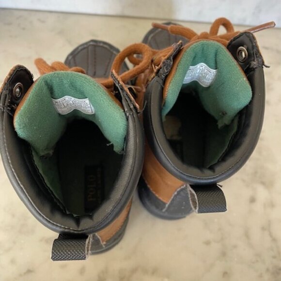 RALPH LAUREN POLO Brown Ankle Combat Dover Boots Size Child 10 - Picture 14 of 15
